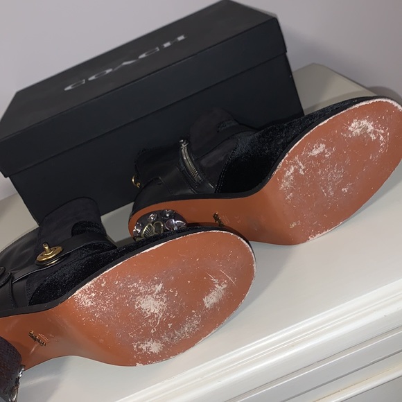 Coach Black Moto Flower Boots - Picture 5 of 6